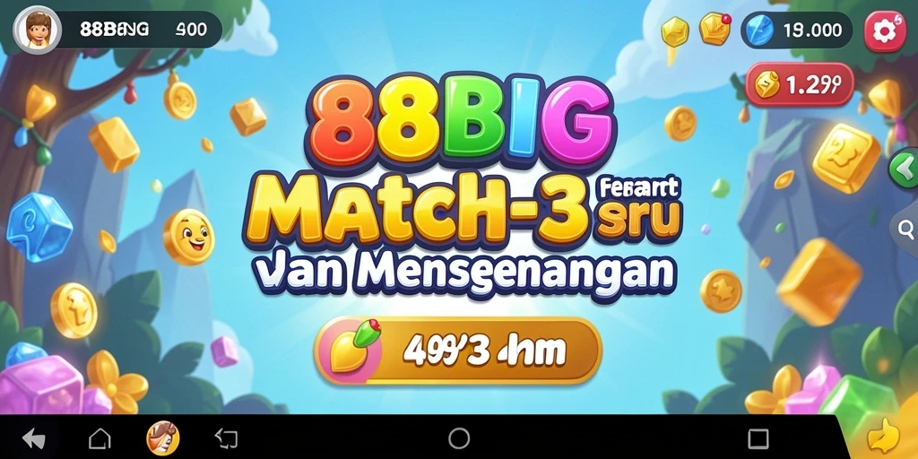 Gameplay seru Match-3 di 88BIG dengan warna-warni menawan.