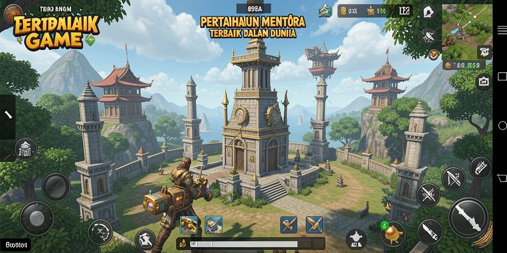 Gameplay seru dengan berbagai menara dan musuh di 898A.