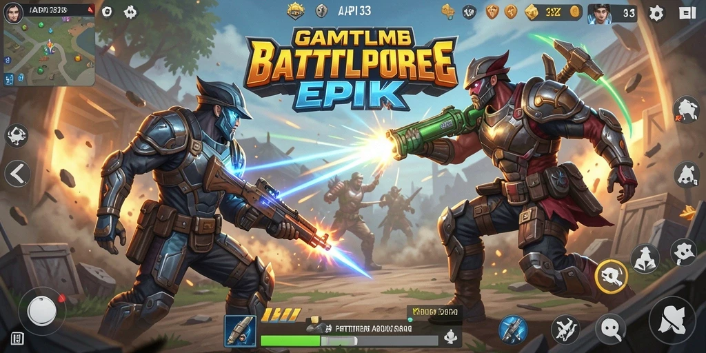 Tangkapan layar utama API33 menampilkan intensitas pertempuran Battle Royale.