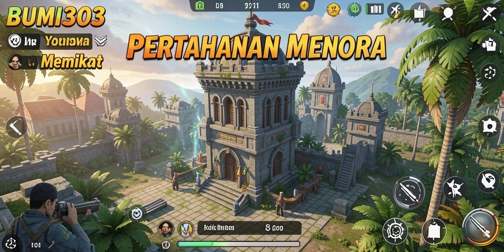 Tangkapan layar gameplay BUMI303 menampilkan aksi seru Tower Defense.