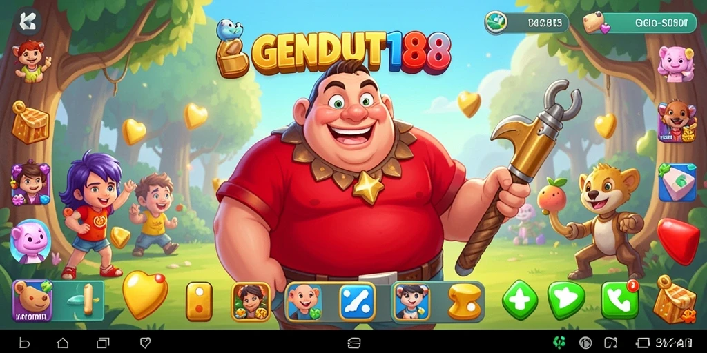 Tampilan gameplay GENDUT188 yang penuh warna dan menarik.