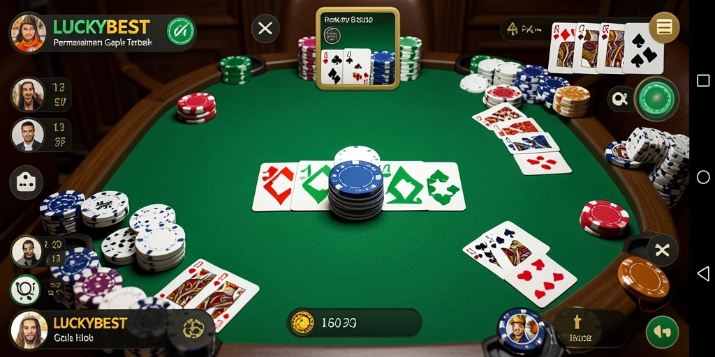 Tampilan gameplay seru dari LUCKYBEST saat bermain Gaple bersama teman.