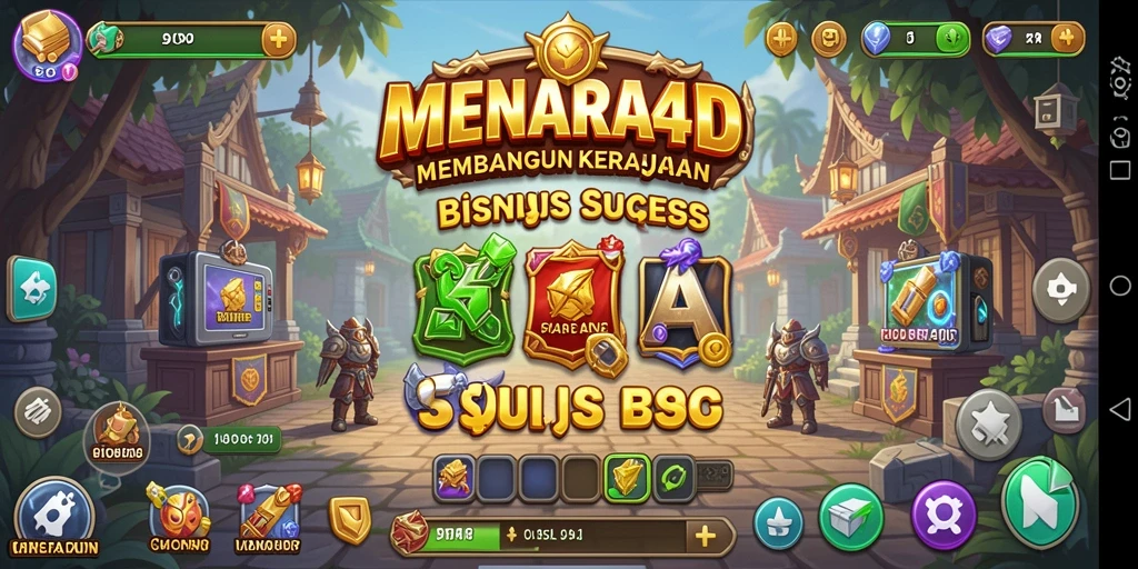 Tampilan utama gameplay MENARA4D yang menakjubkan dan penuh strategi.
