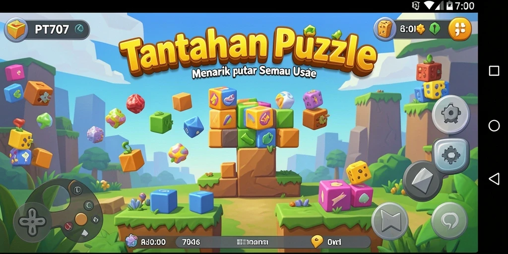 Tangkapan layar PT707 menunjukkan gameplay puzzle yang seru dan menantang.