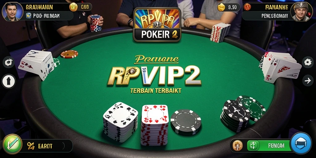 Screenshot RPVIP2 menampilkan gameplay poker yang seru dan mendebarkan.