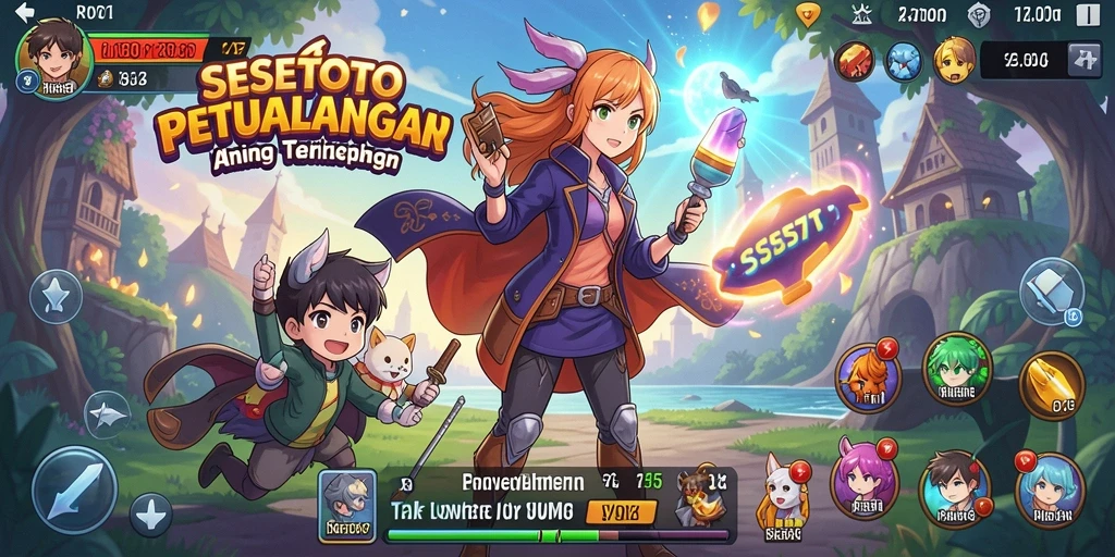 Tampilan gameplay yang menakjubkan dari SESETOTO menunjukkan karakter anime beraksi.