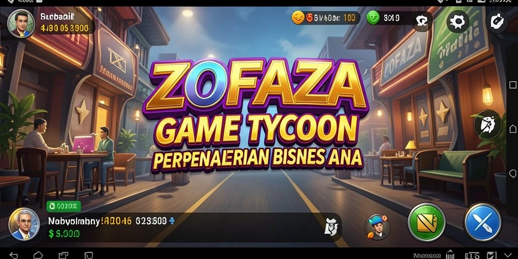 Screenshot gameplay ZOFAZA menampilkan momen strategis dalam pengelolaan bisnis.